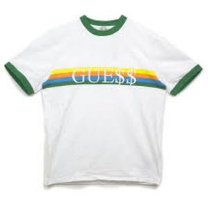 Guess ASAP Rocky Blue Ringer T Shirt